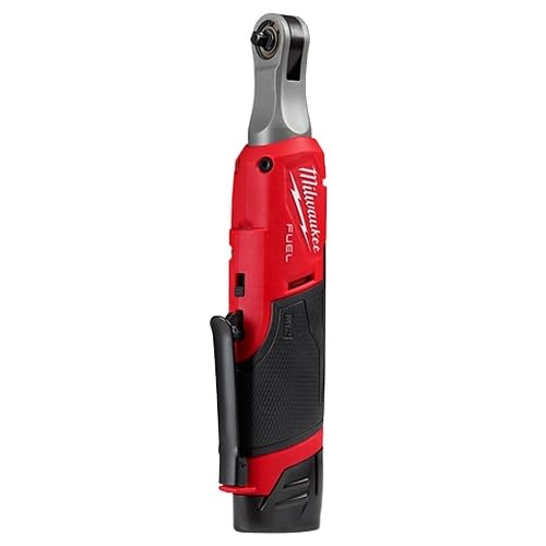 Milwaukee 2566-22 in-use in a tight space highlights 0.75-inch head access.