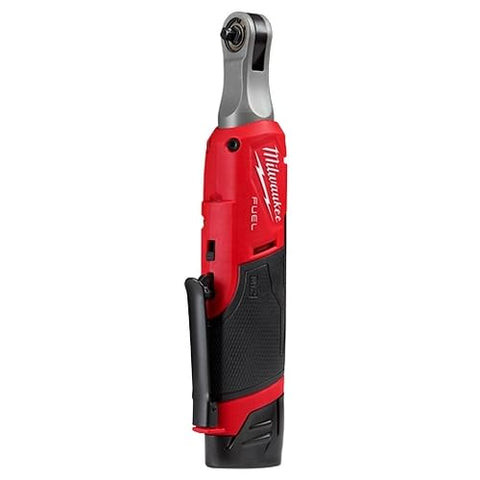 Milwaukee 2566-22 in-use in a tight space highlights 0.75-inch head access.