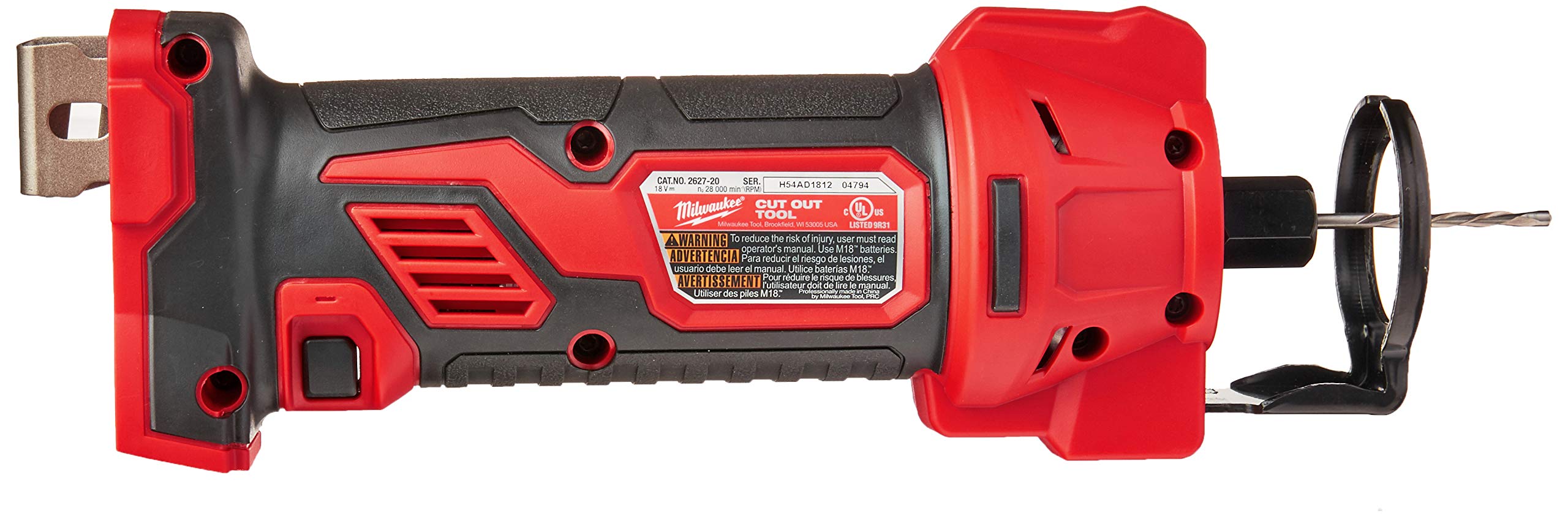 Milwaukee 2627-20 cut-out tool LED light enhances visibility
