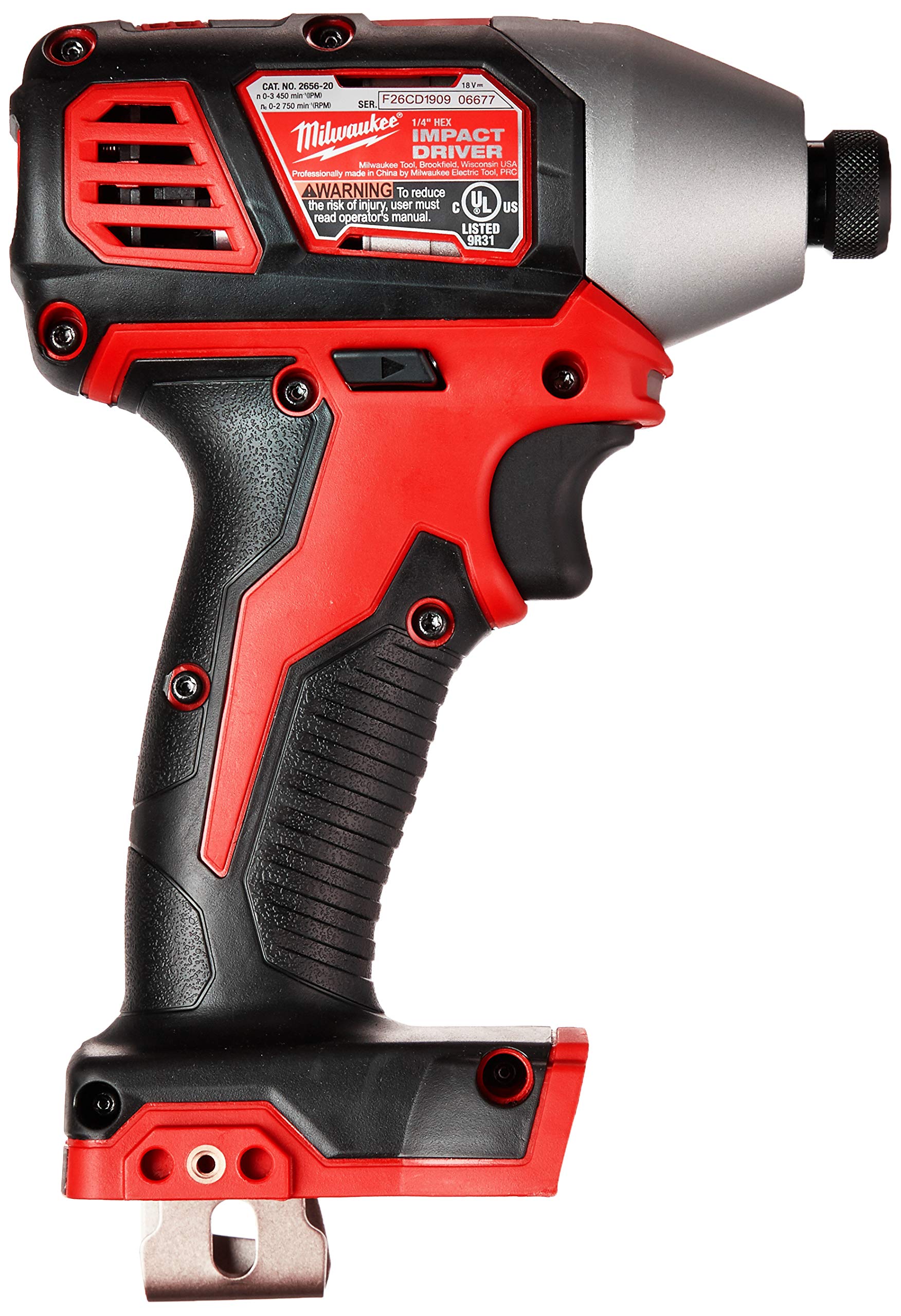 Milwaukee 2656-20 variable speed trigger for precise power modulation.