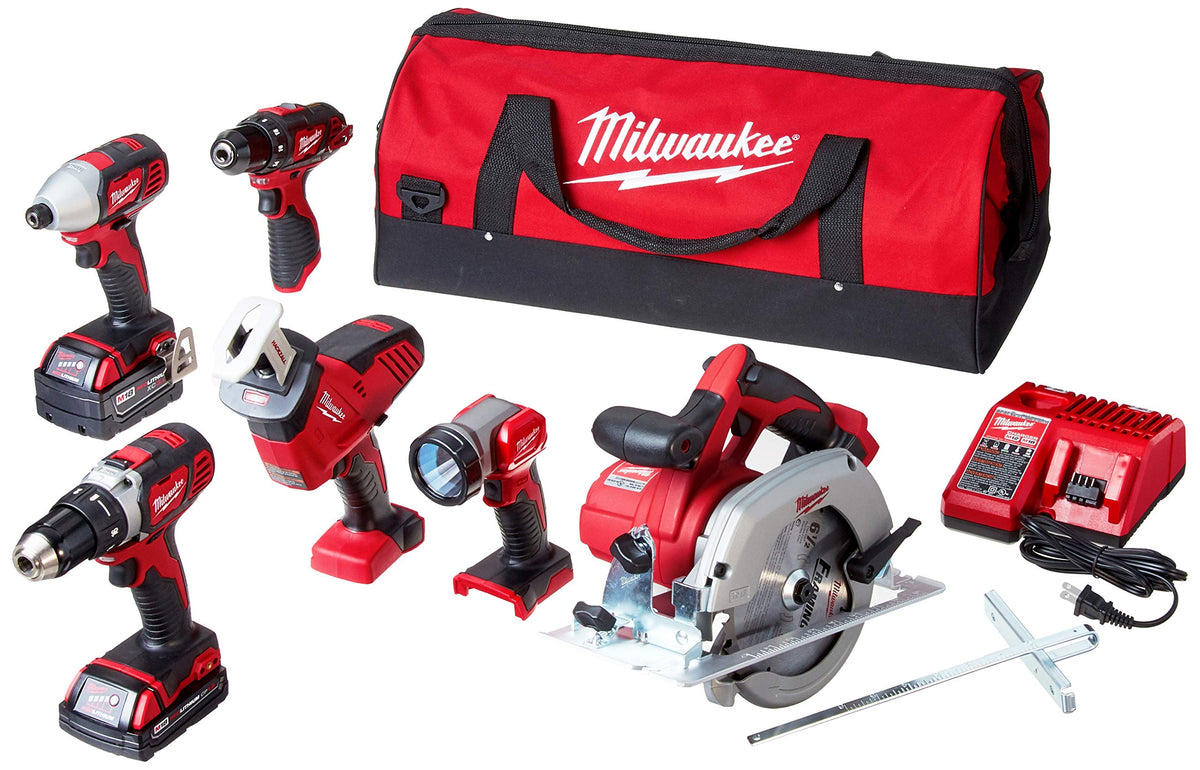 Milwaukee 2695-25CX 5-tool kit front view highlights compact, all-in-one power for job sites