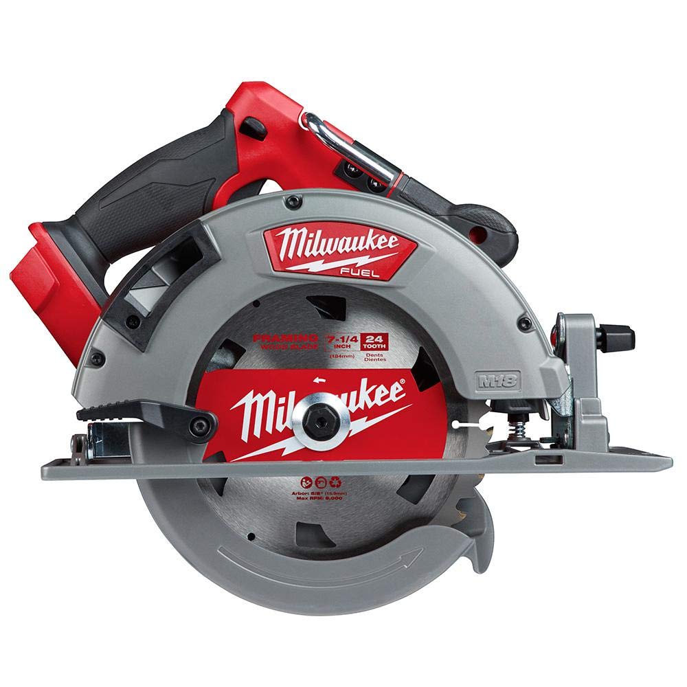 Milwaukee 2732-20 M18 FUEL circular saw body with durable magnesium components.
