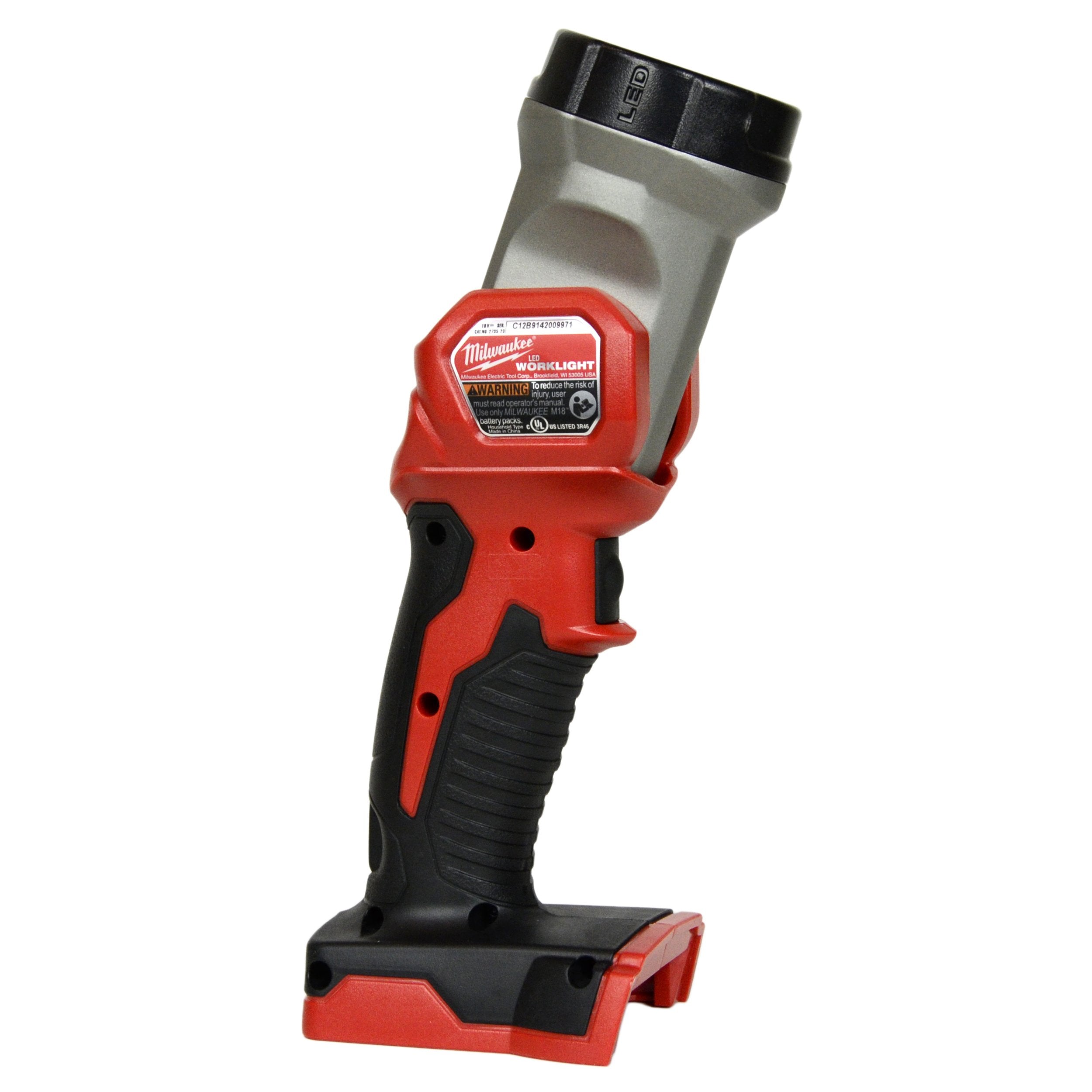 Milwaukee 2735-20 integrated hook enables hands-free hanging during work.