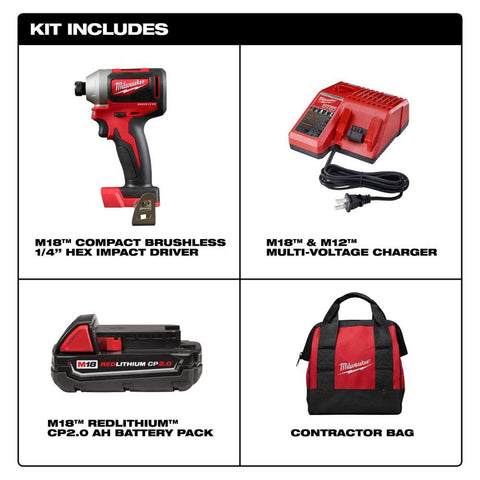 Milwaukee 2850-21P brushless motor for longer runtime and durability