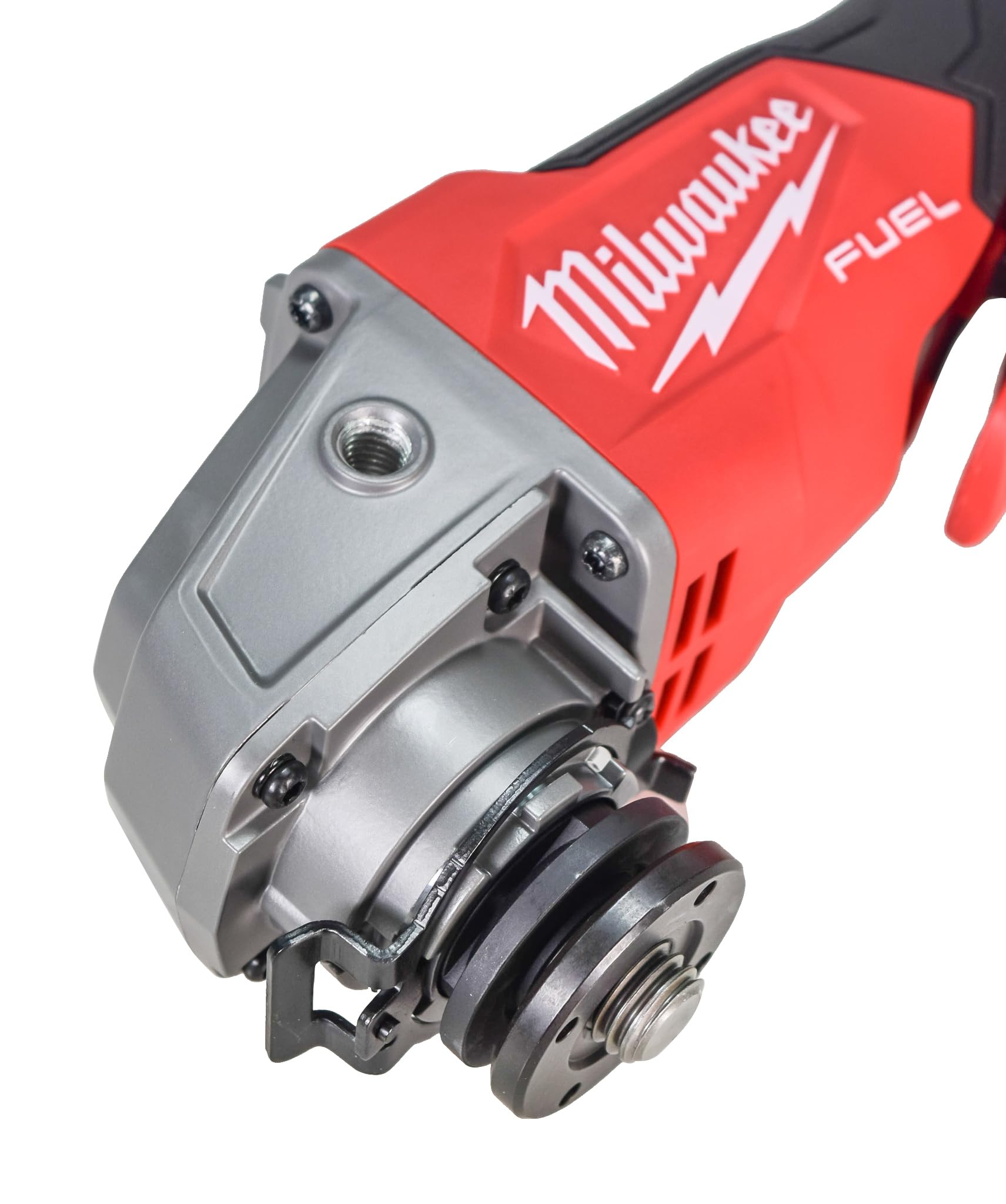 Milwaukee 2888-20 guard quick-adjust feature for safe setup.