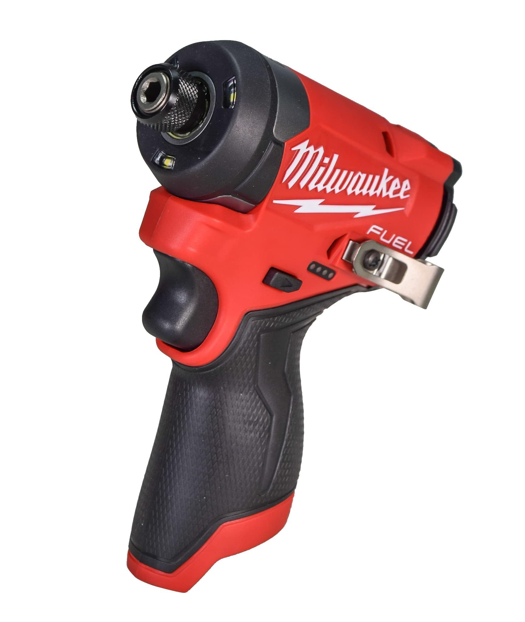 Milwaukee 3453-20 three LED lights illuminate workspace.