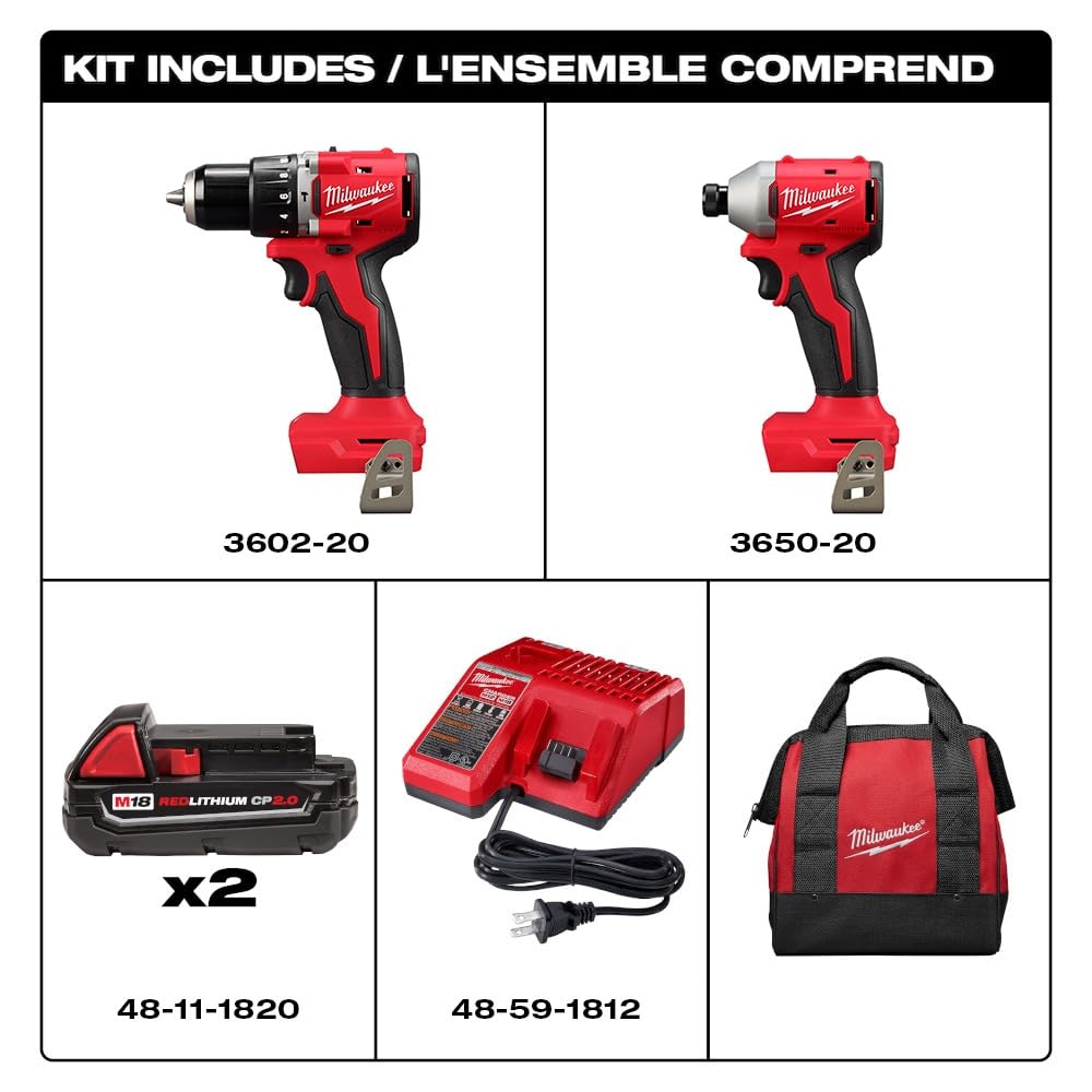 Milwaukee 3610-22CT compact 1/4 hex impact driver for quick driving tasks.