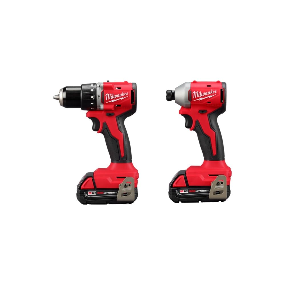 Milwaukee 3610-22CT compact hammer drill with brushless motor for efficiency.