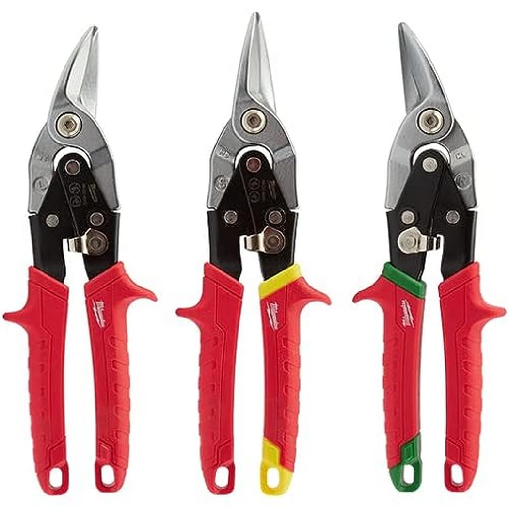 Milwaukee 3pc aviation snips left for precise left cuts in metalwork