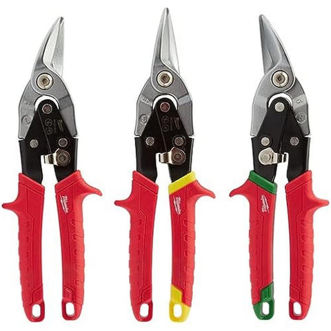 Milwaukee 3pc aviation snips left for precise left cuts in metalwork