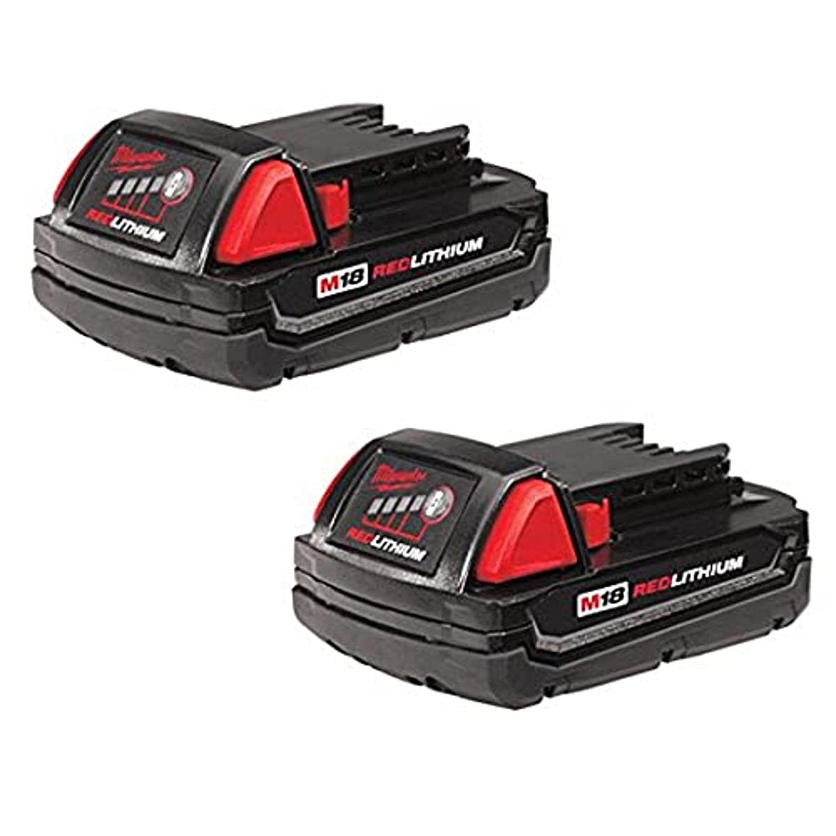 milwaukee 48-11-1811 compact 1.5ah battery 2-pack offers extended tool run time.