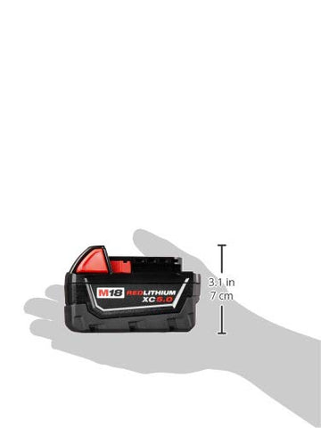 Milwaukee 48-11-1850 Bat Pack on charger for quick top-ups.