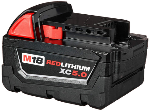 Milwaukee 48-11-1850 Bat Pack in use with M18 tools for extended performance.