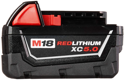 Milwaukee 48-11-1850 Bat Pack side view highlighting grip and balanced handling.