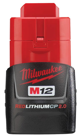 Milwaukee 48-11-2420 front view shows a compact battery ideal for M12 tools