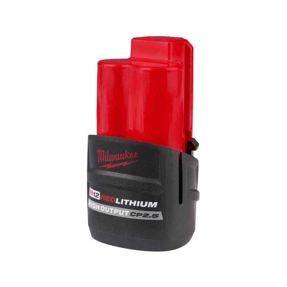 Milwaukee 48-11-2425 battery pack, side view, cooler performance in heavy use