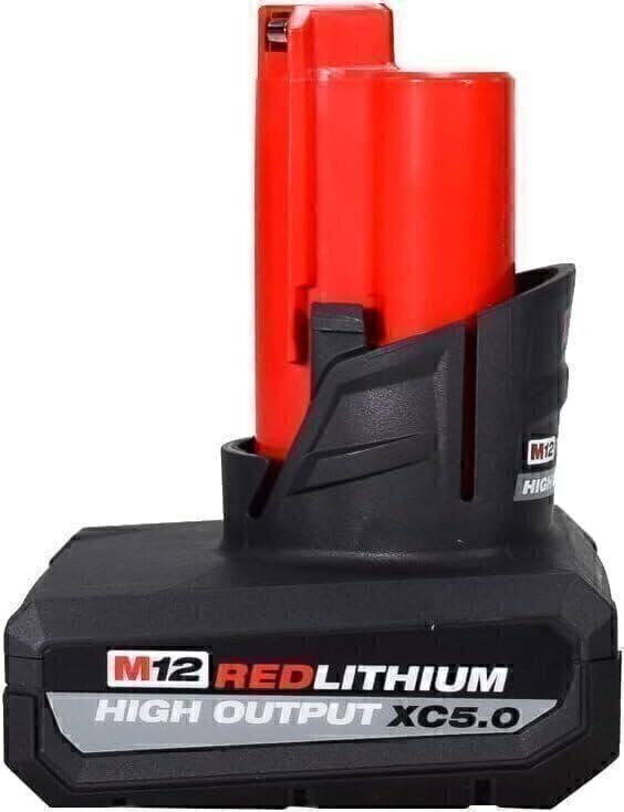Milwaukee 48-11-2450 battery pack back view highlighting the 2-pack design.