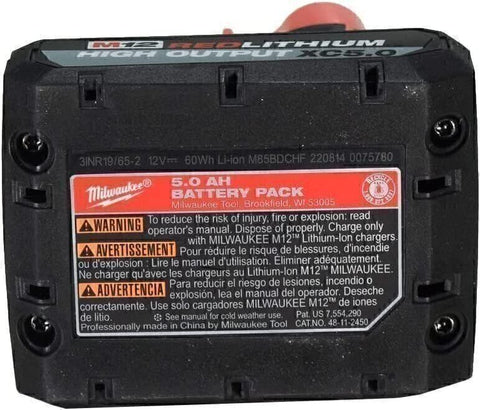 Milwaukee 48-11-2450 battery pack protective housing highlighted.