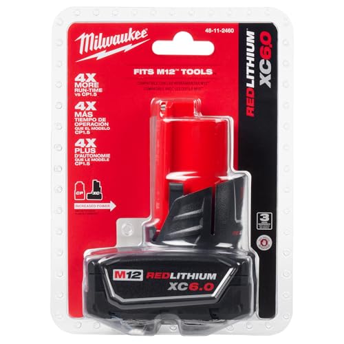 Milwaukee 48-11-2460 compact battery design for ease of use
