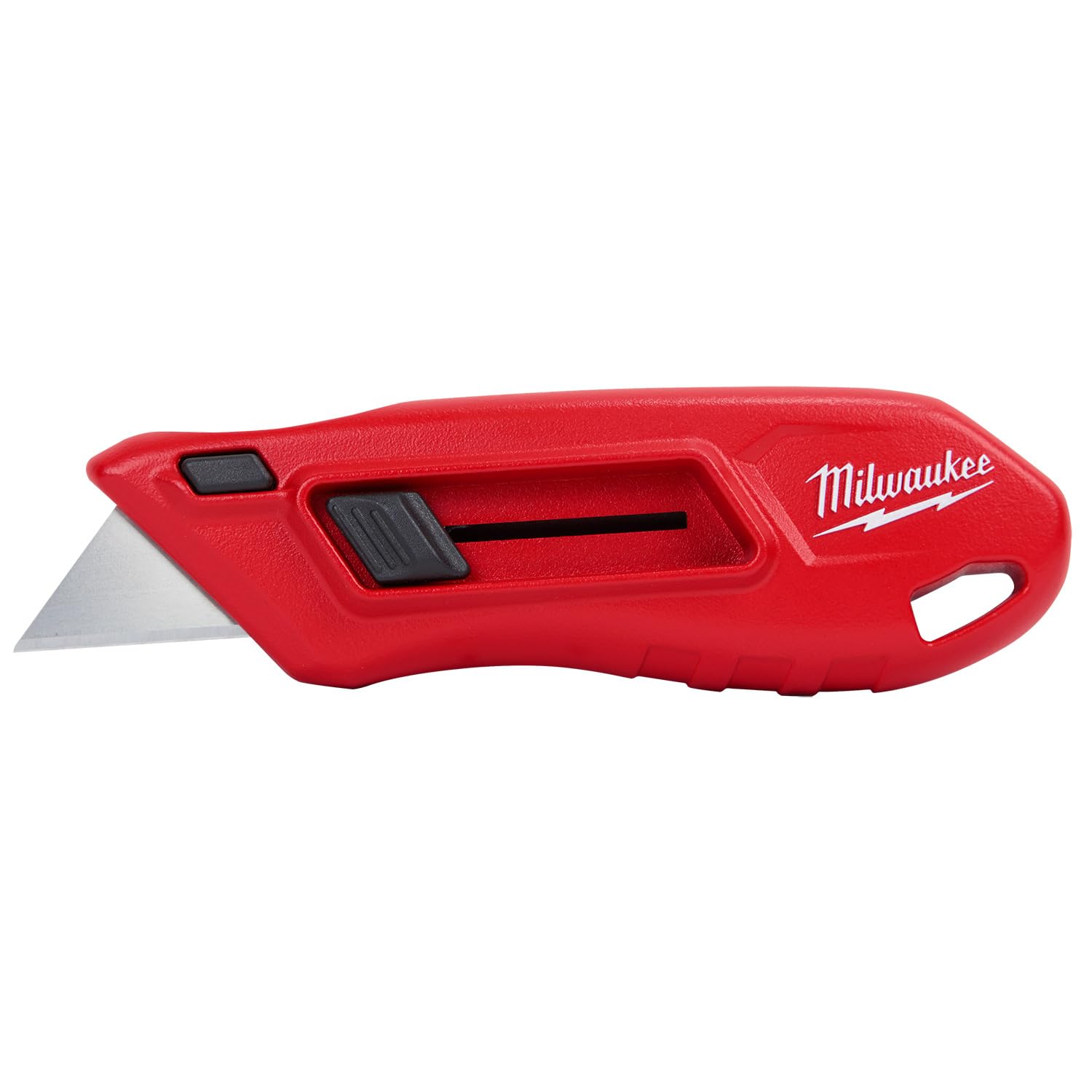 Milwaukee 48-22-1511 compact slide knife front view shows secure blade changes.