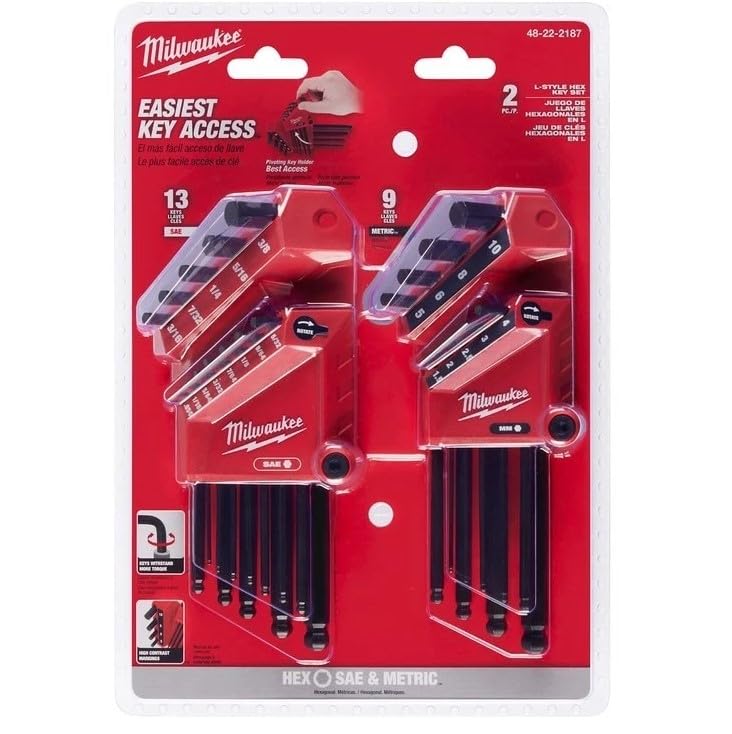 Milwaukee 48-22-2187 ball-end L-key set offers versatile access to fasteners