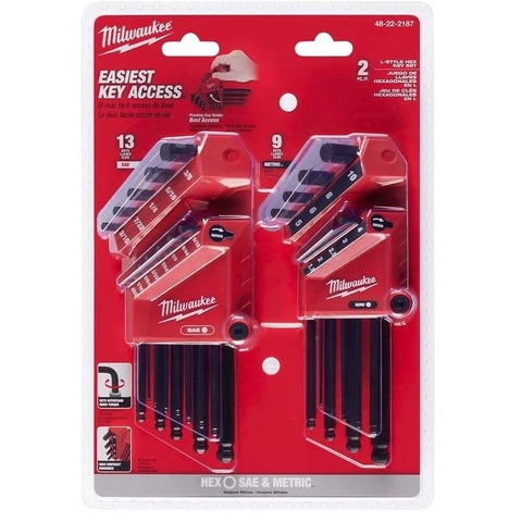 Milwaukee 48-22-2187 ball-end L-key set offers versatile access to fasteners