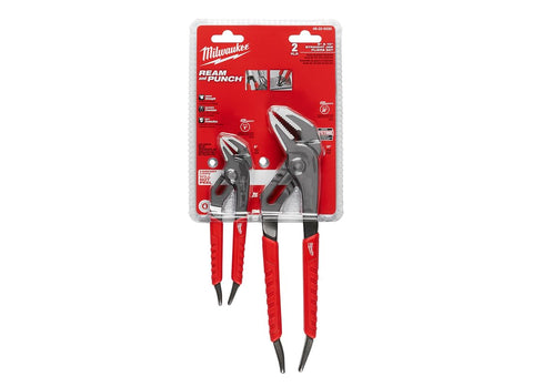 Milwaukee 48-22-6330 ream and punch exposed metal handles, top view, durable grip in daily use.