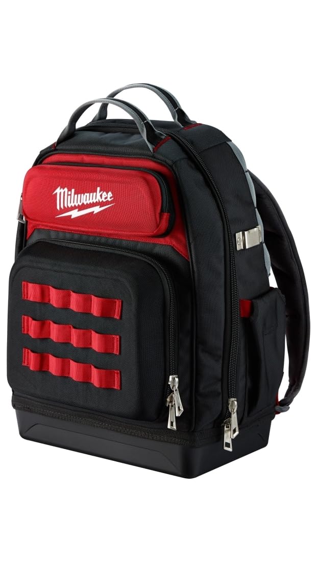 Milwaukee 48-22-8201 back view shows gear-ready stance for jobsite readiness