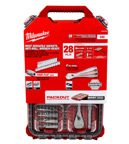 Milwaukee 48-22-9481 ratchet and socket set with slim profile for tight spaces
