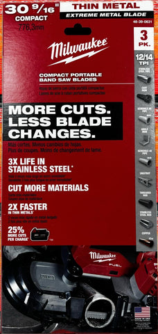 Milwaukee 48-39-0631 compact thick metal band saw blade for fast, clean cuts.