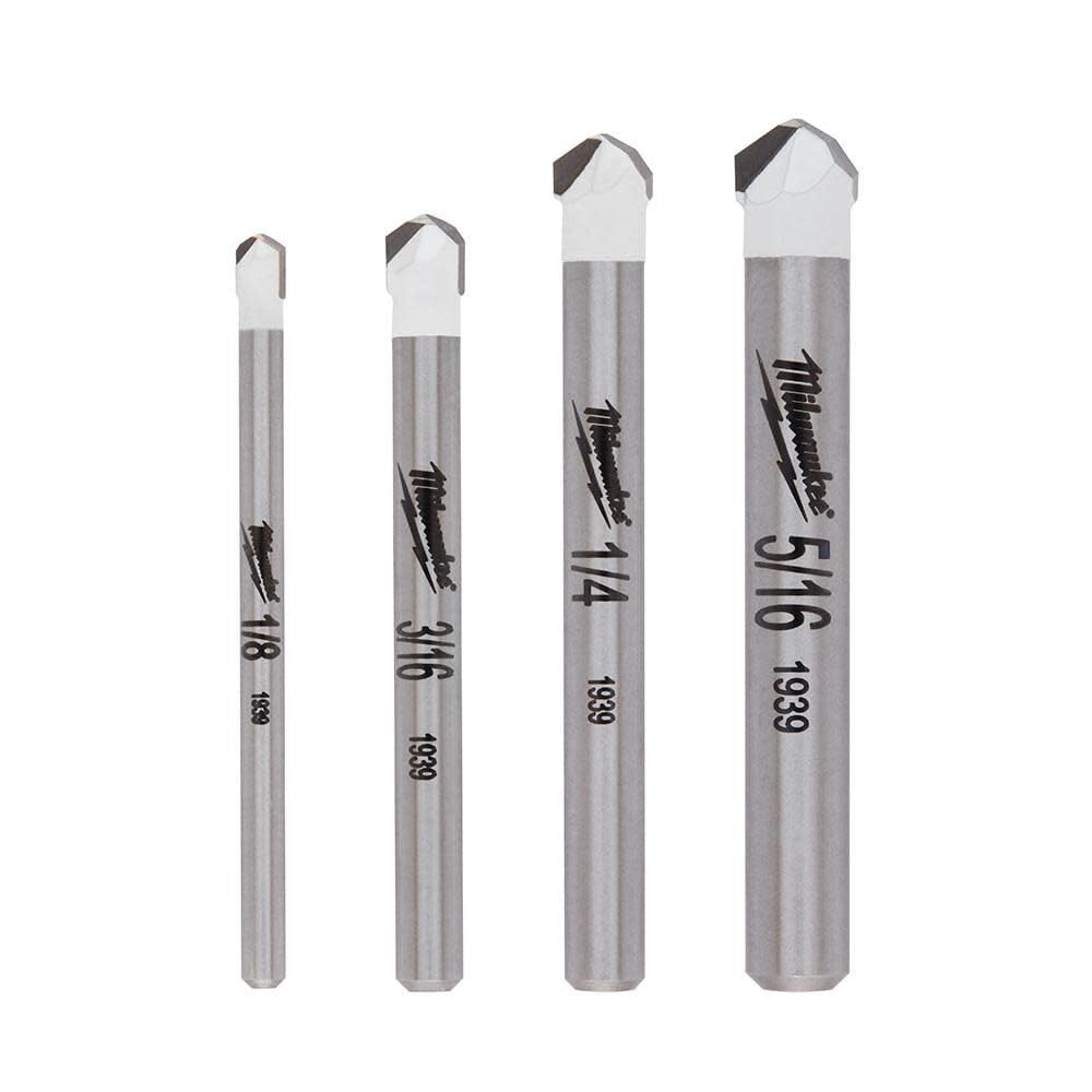 Milwaukee 4pc natural stone bit set in case for organized on-site tool kits.