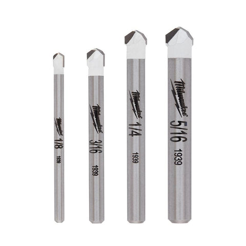 Milwaukee 4pc natural stone bit set in case for organized on-site tool kits.