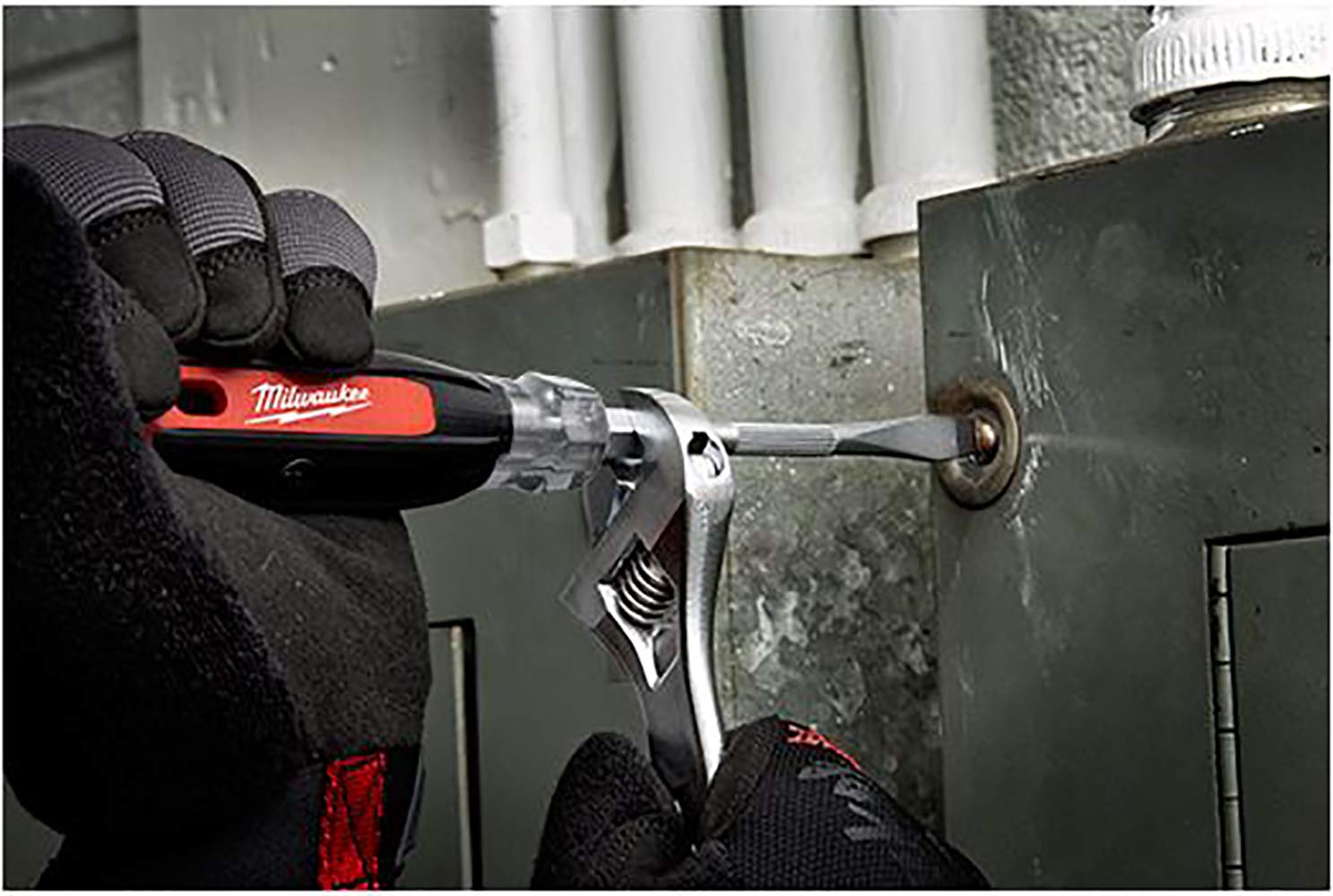 Milwaukee cushion grip handle with anti-peel design for long-lasting use.