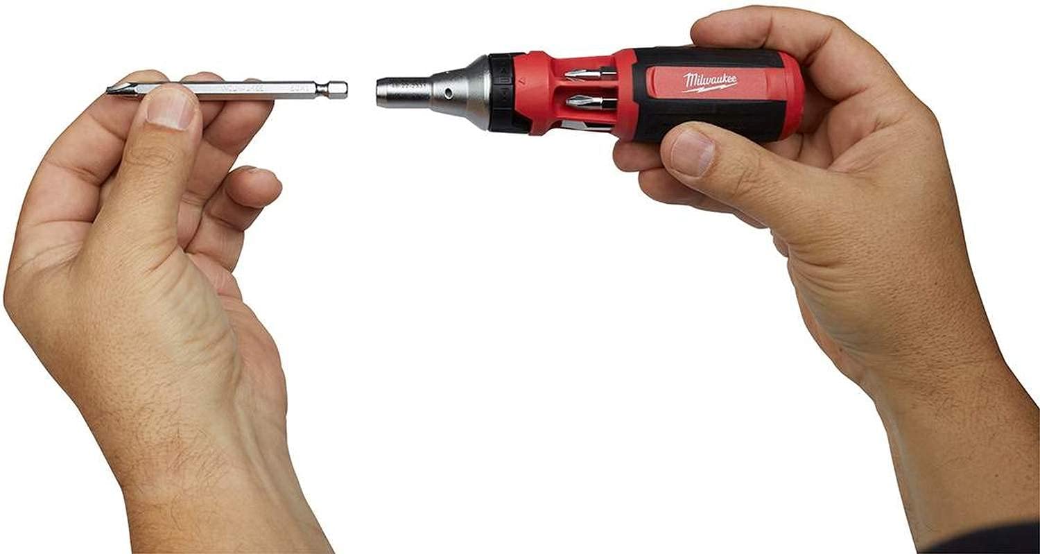 Milwaukee 9-in-1 magnetic bit retention keeps bits secure during work.