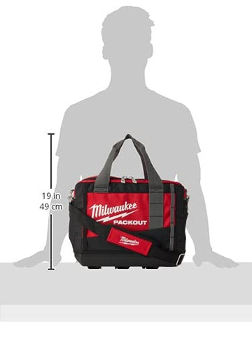 Milwaukee-black-red-polyester-material signals durable, all-weather transport.