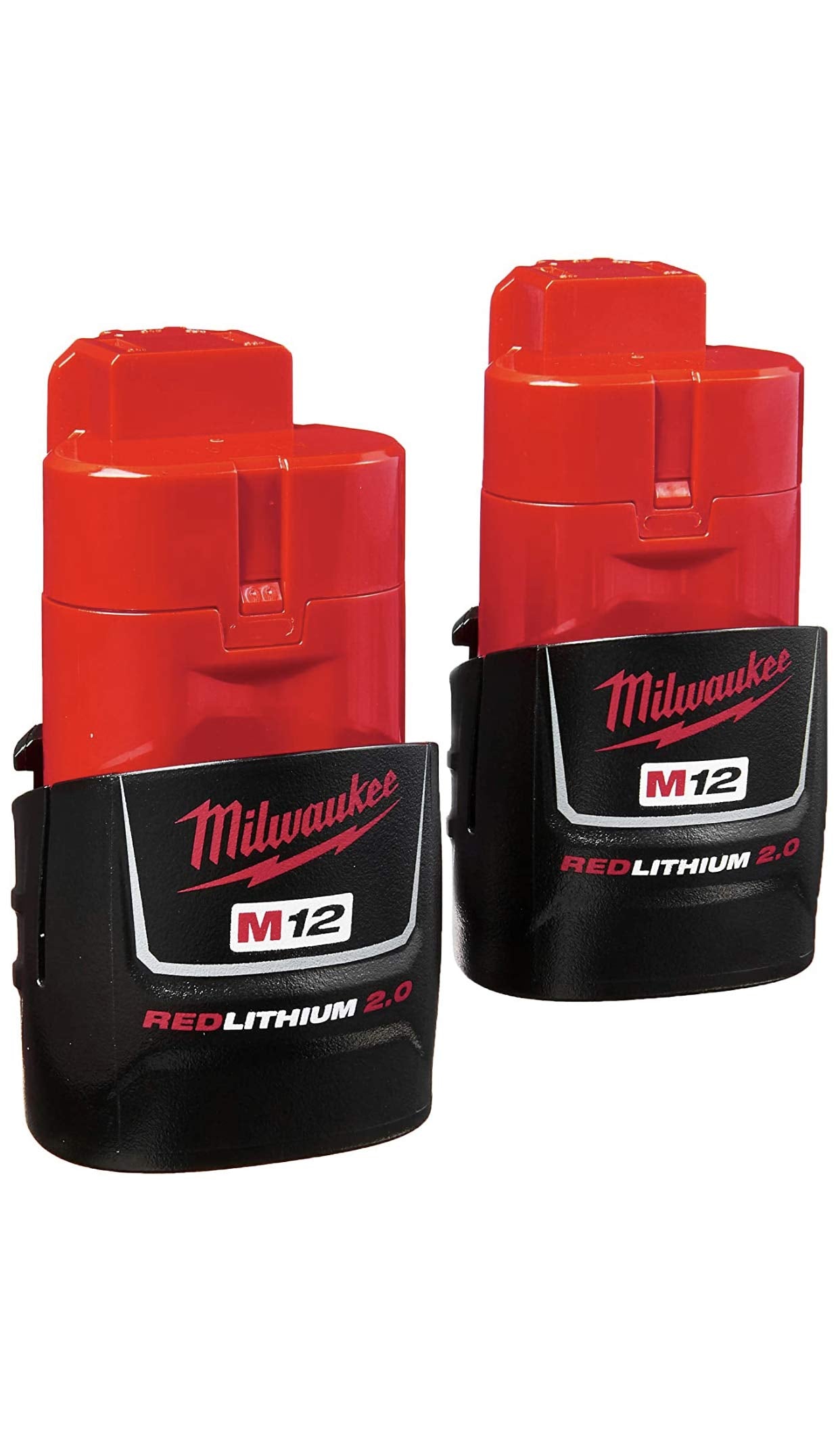 Milwaukee two-pack battery kit with charger enables continuous cordless tool work.