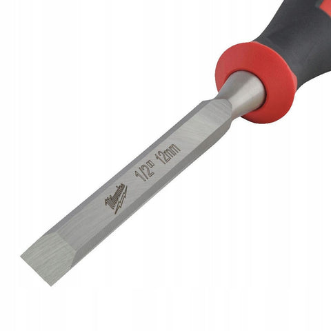 Close-up of durable Milwaukee chisels showing cold resistance and solid construction