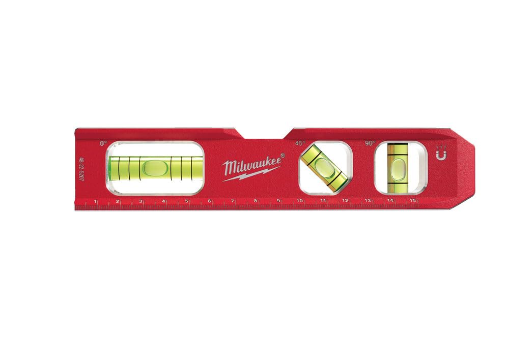 Milwaukee Billet Torpedo Level with magnetic hold on metal surfaces for strong grip.