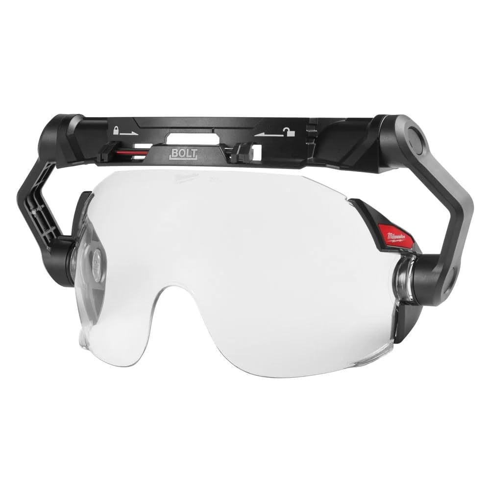 Milwaukee Bolt Clear Eye Visor front view for enhanced eye protection and visibility.