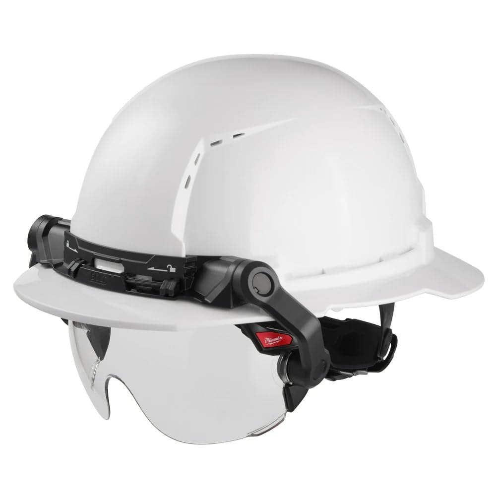 Milwaukee Bolt Clear Eye Visor packaging image illustrating easy access and storage.