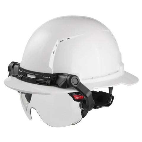 Milwaukee Bolt Clear Eye Visor packaging image illustrating easy access and storage.