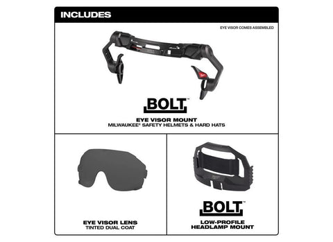 Milwaukee BOLT eye visor dust and sparks shield during grinding and cutting