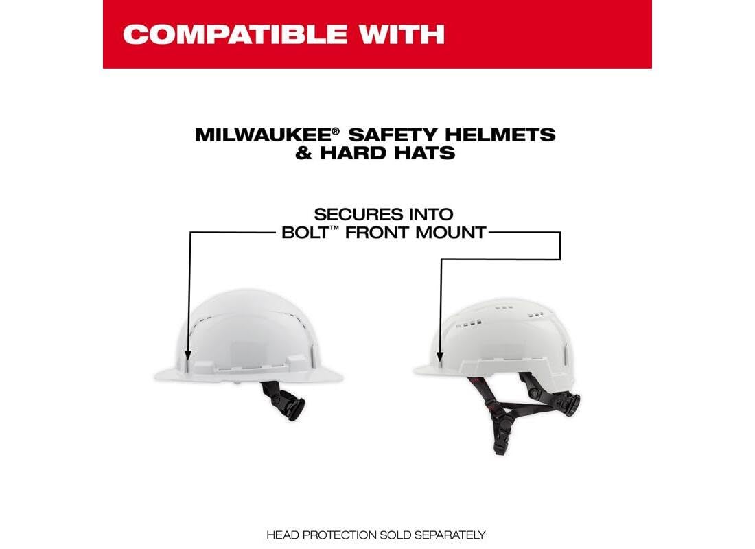 Milwaukee BOLT eye visor side view showing layered tint for glare reduction during tasks