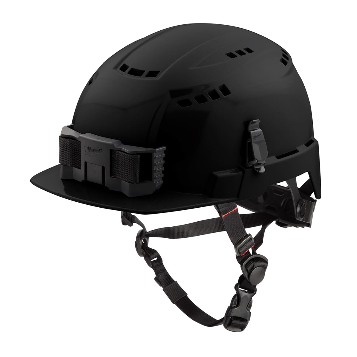 Milwaukee Bolt Ratchet Type II Class C safety helmet, vented for comfortable all-day use on job sites.