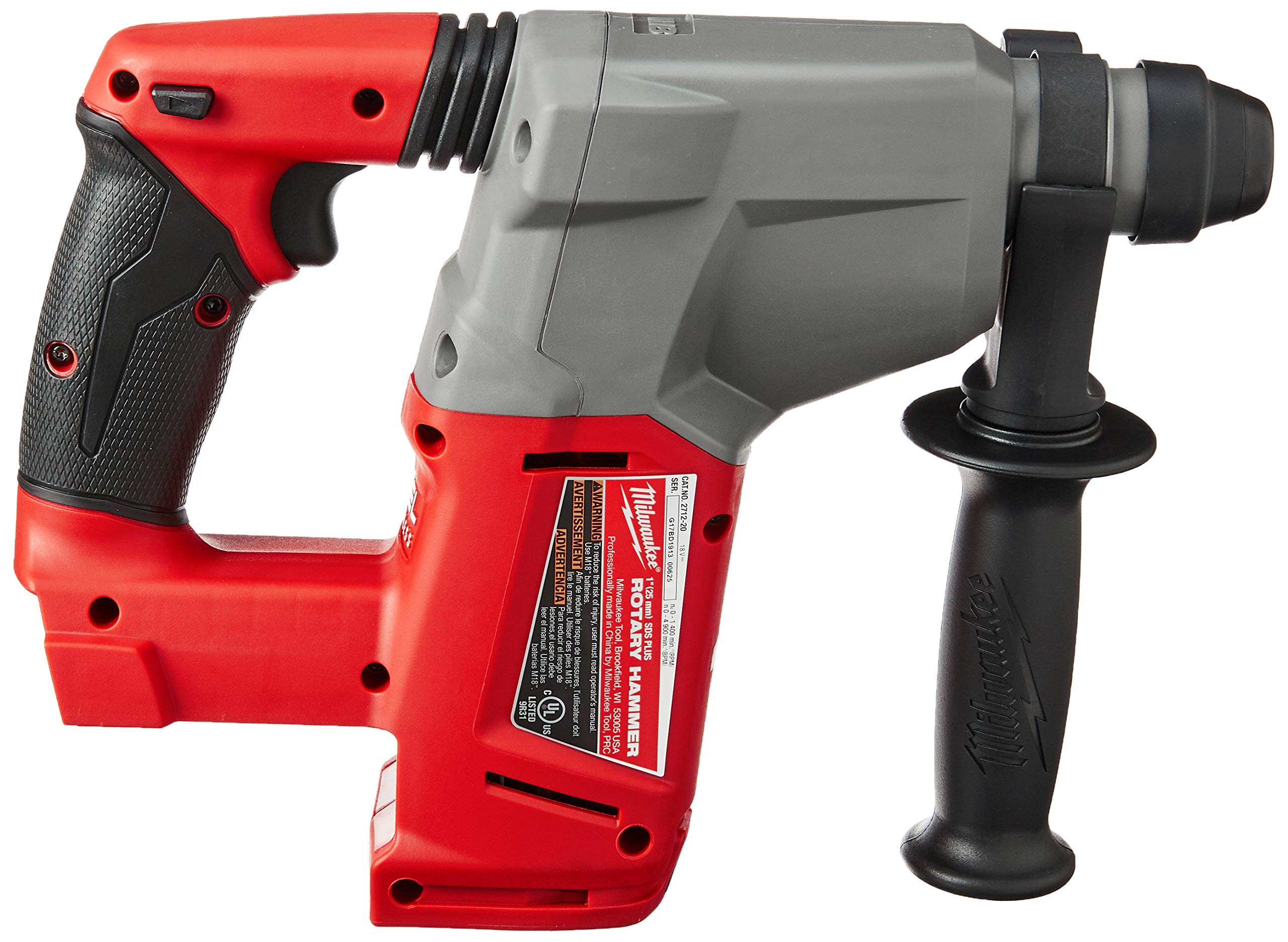Milwaukee brushless motor rotary hammer for efficient power delivery.