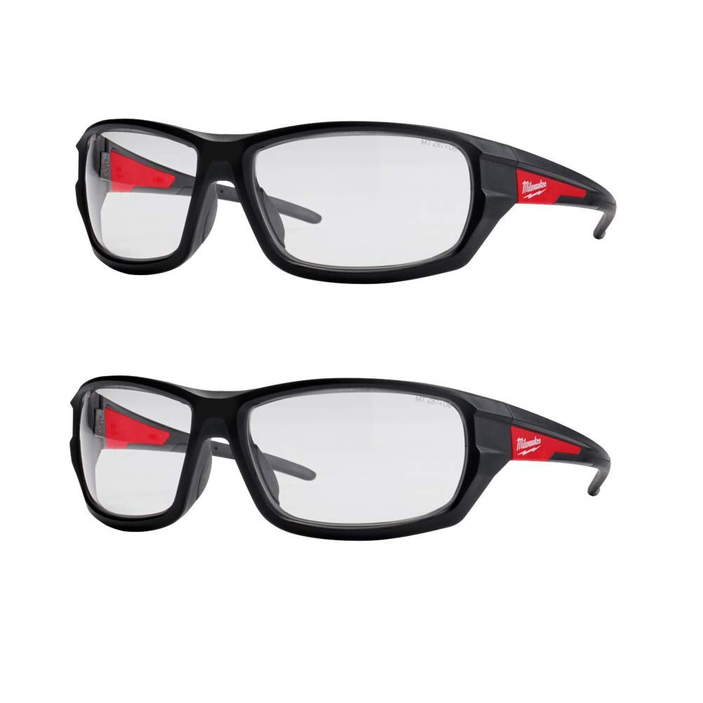 Milwaukee Clear HI Performance Safety Glasses lens for crisp, on-site visibility.