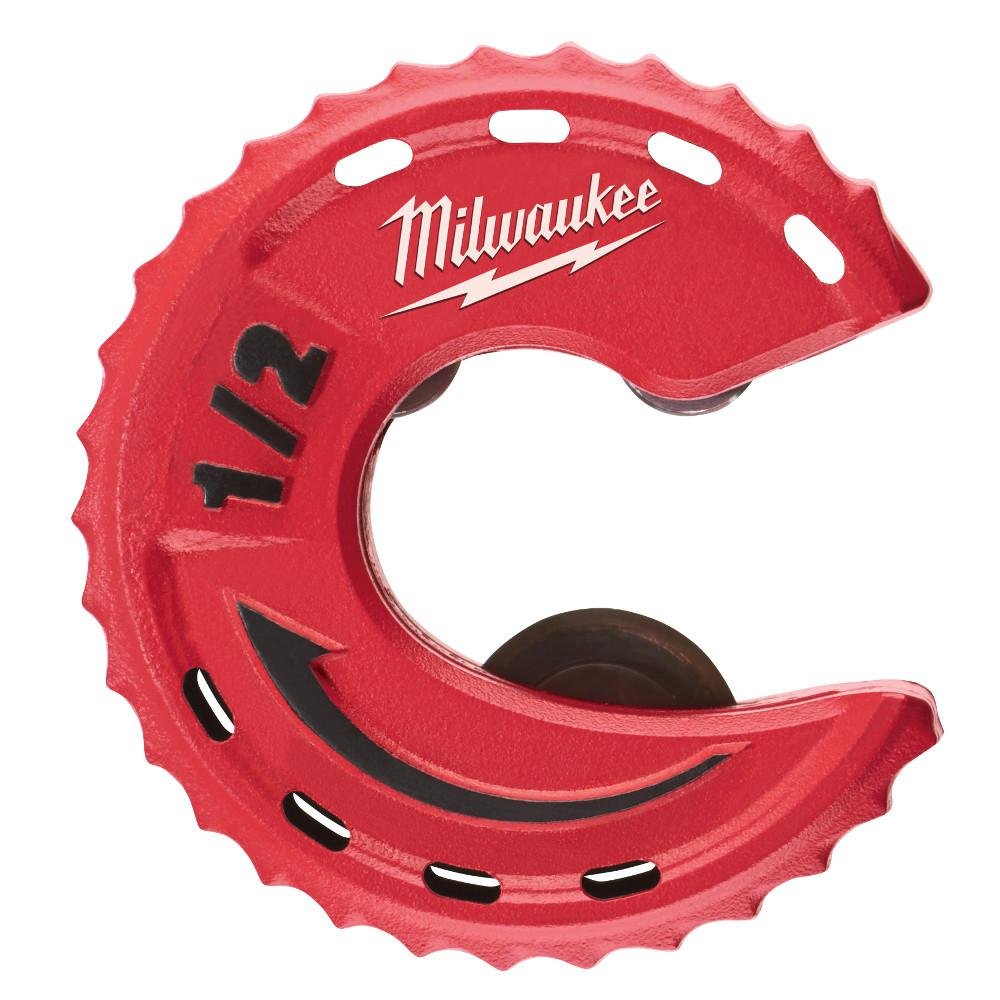Milwaukee close quarters tubing cutter in 1/2 inch size for tight spaces.
