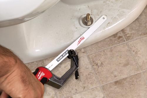 Milwaukee compact hack saw rubber overmold grip improves comfort during cuts