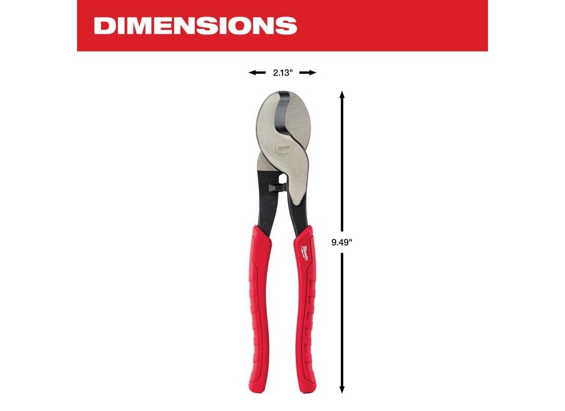Milwaukee cutting pliers handle aluminum cuts up to 12 mm diameter for accuracy.