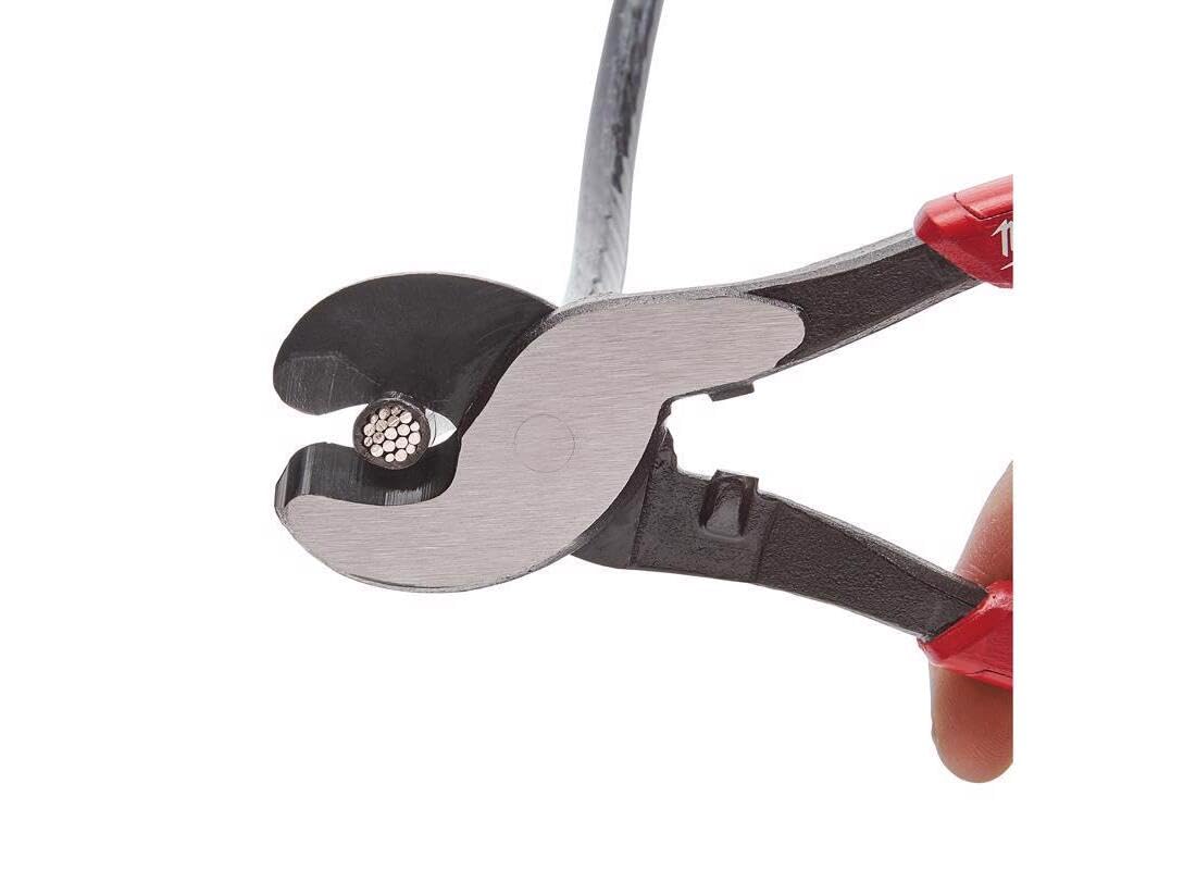 Milwaukee cutting pliers handle cable cuts up to 10 mm diameter with clean results.